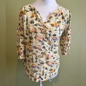 Democracy Desert Print Blouse‎